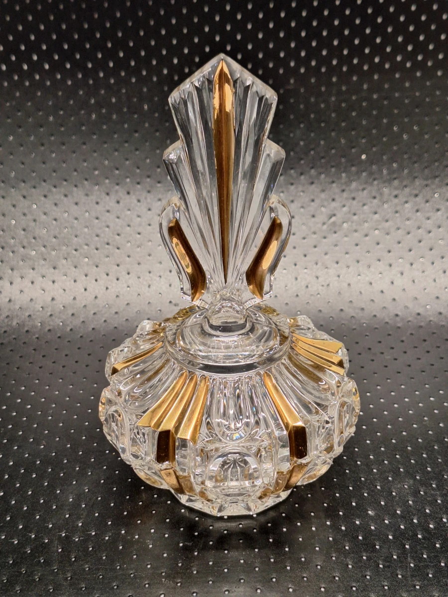 Driedelige kristallen parfumset Art Deco - Centraal Europa