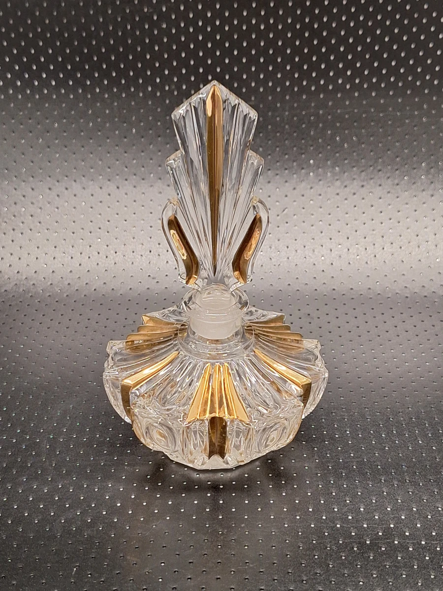 Driedelige kristallen parfumset Art Deco - Centraal Europa
