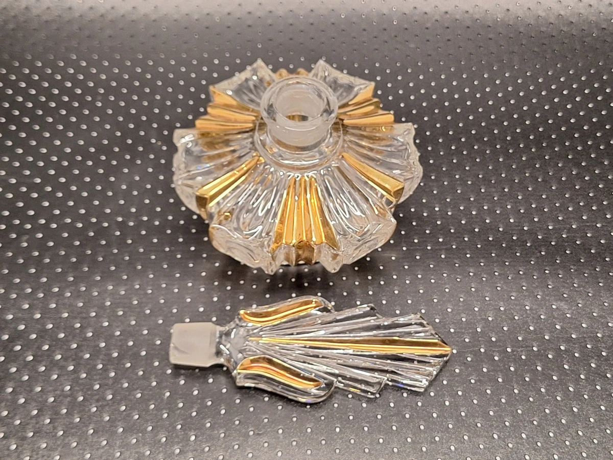 Driedelige kristallen parfumset Art Deco - Centraal Europa