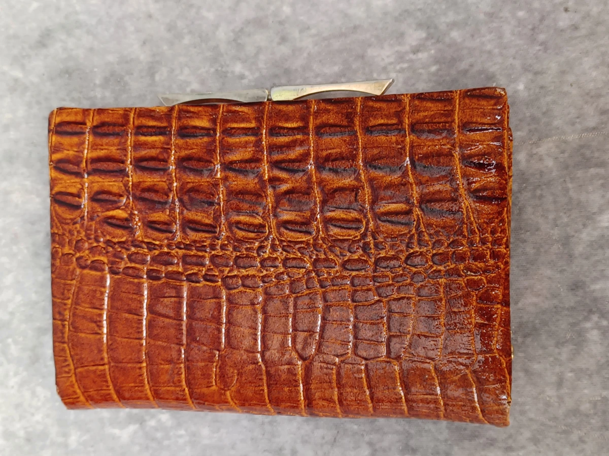 Vintage set: Pierre Cardin slangenleren clutch en krokodillenleren portemonnee