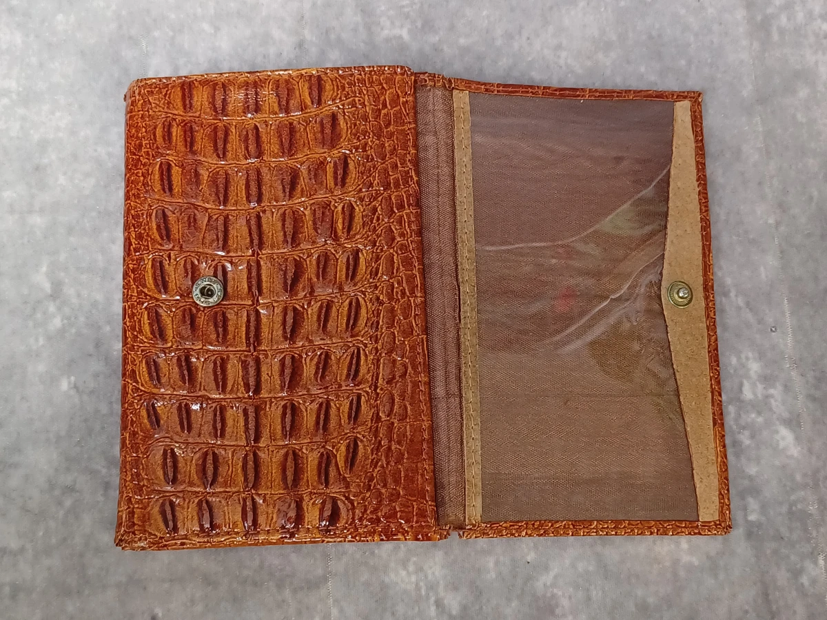 Vintage set: Pierre Cardin slangenleren clutch en krokodillenleren portemonnee