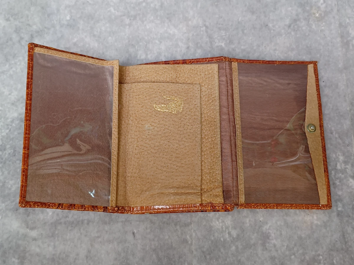Vintage set: Pierre Cardin slangenleren clutch en krokodillenleren portemonnee