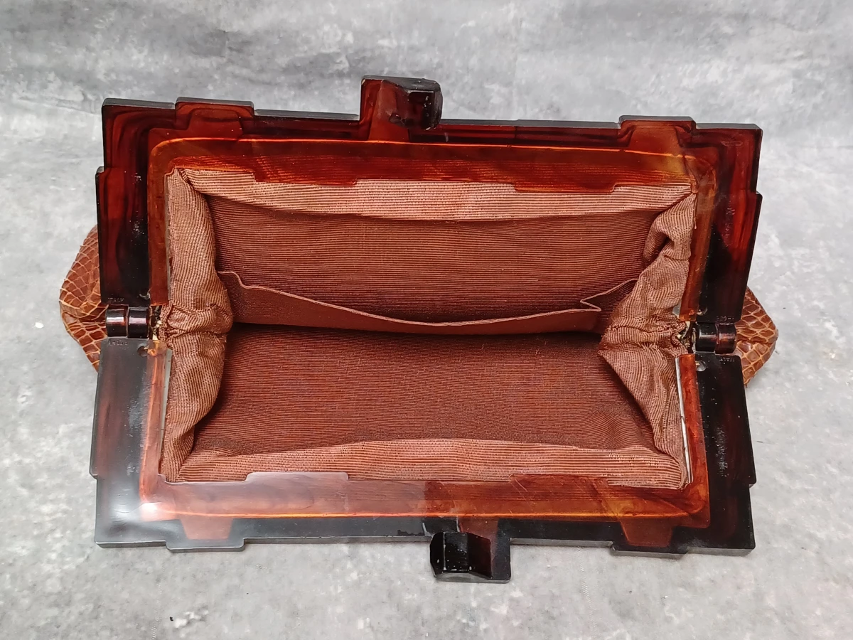 Vintage set: Pierre Cardin slangenleren clutch en krokodillenleren portemonnee