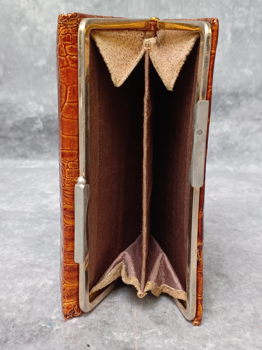 Vintage set: Pierre Cardin slangenleren clutch en krokodillenleren portemonnee