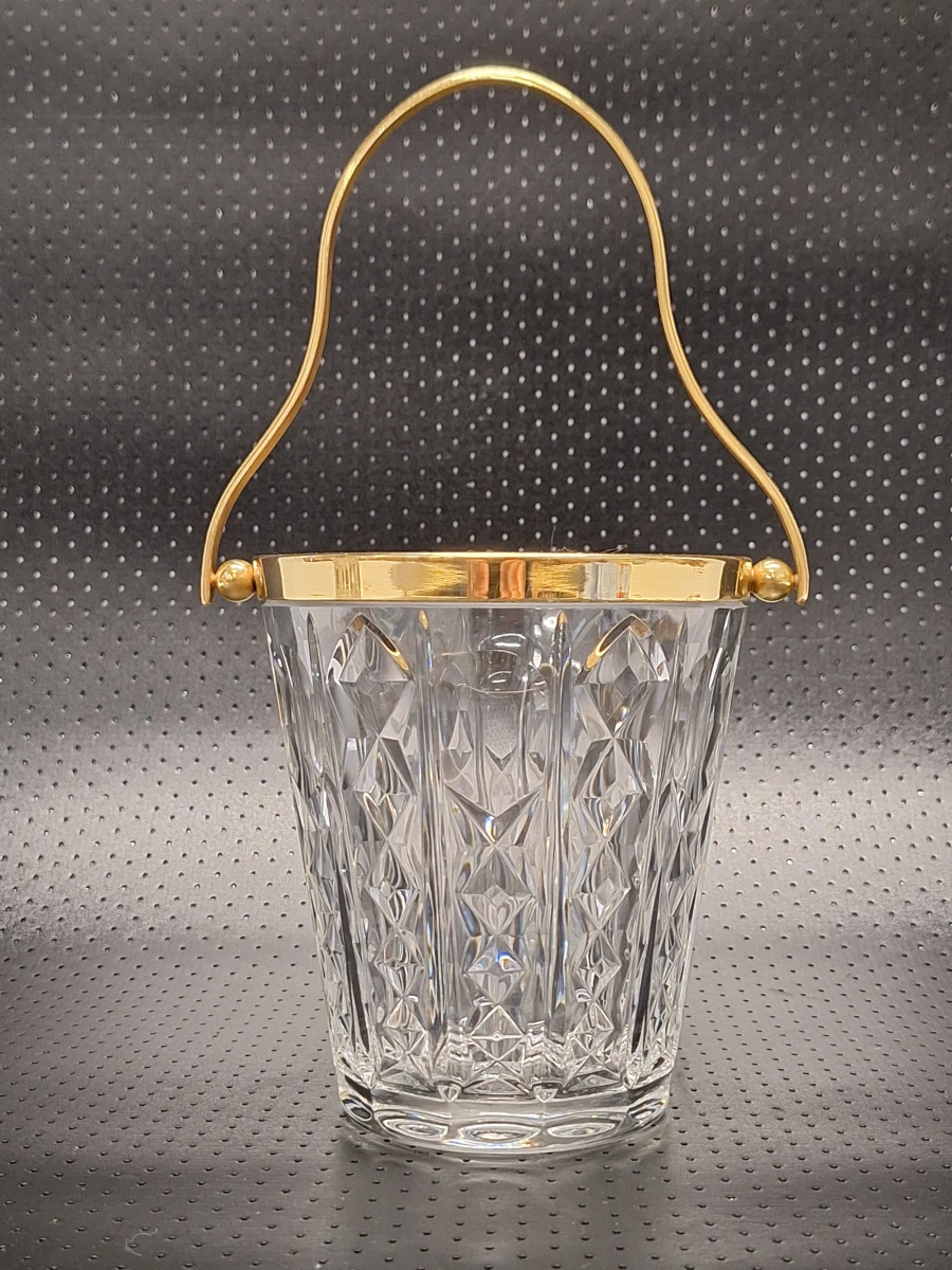 Hoogkristallen barset - Val Saint Lambert ijsemmer en bijbehorende cocktailshaker (verguld)