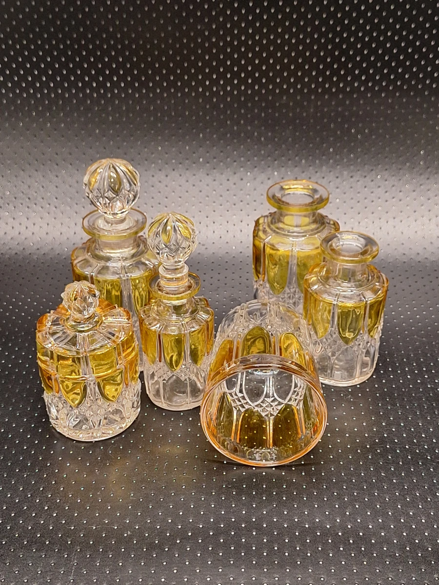 Val Saint Lambert Luxval toiletset, 6-delig - ca 1935
