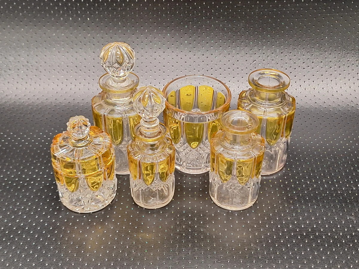 Val Saint Lambert Luxval toiletset, 6-delig - ca 1935