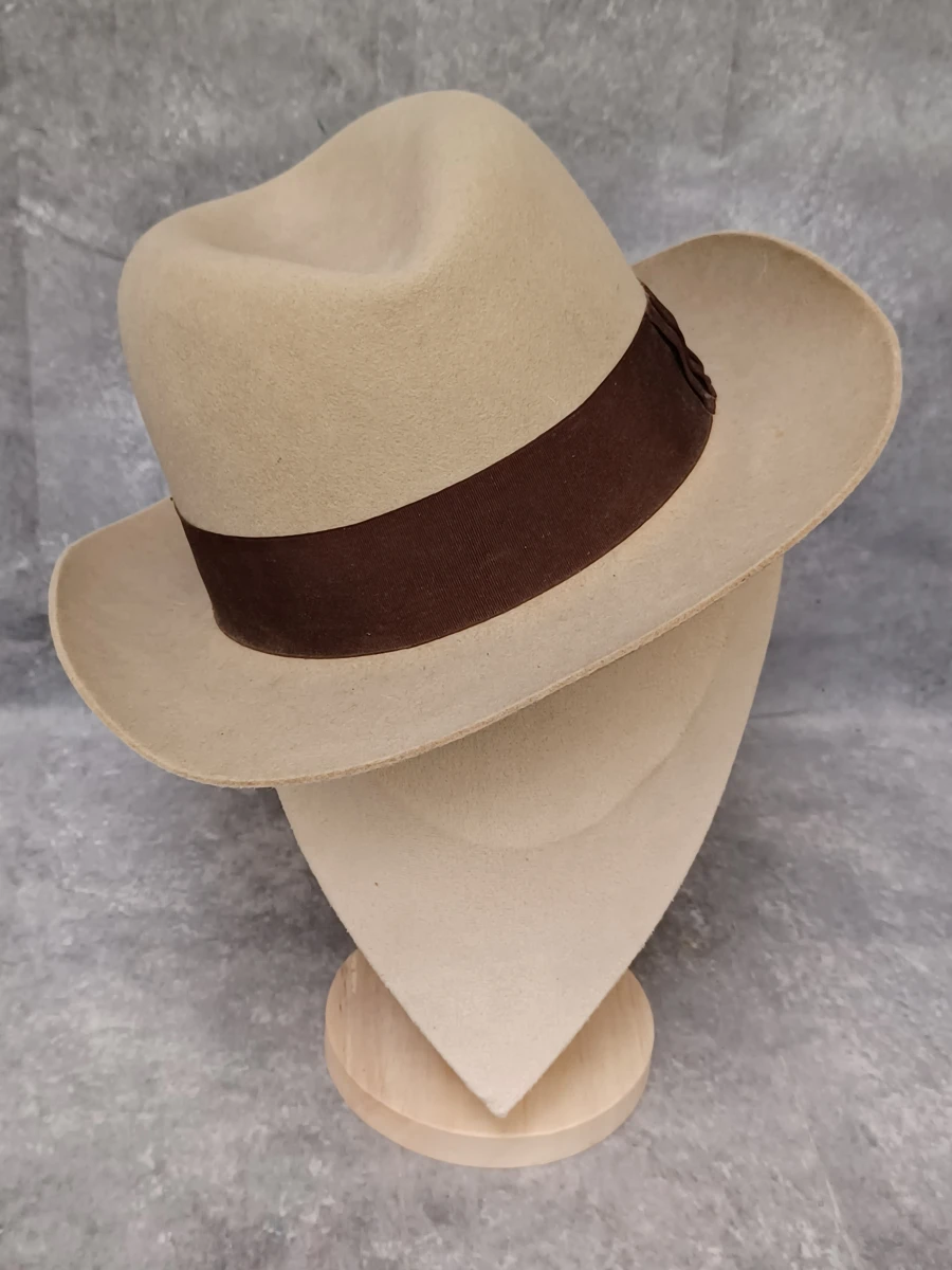 Originele vintage Borsalino Alessandria herenhoed - Beige/Bruin