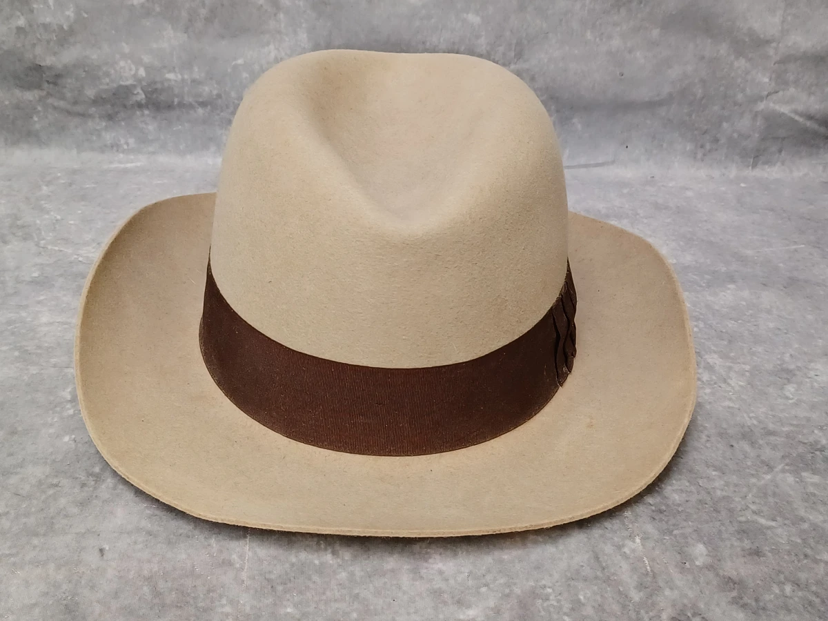 Originele vintage Borsalino Alessandria herenhoed - Beige/Bruin