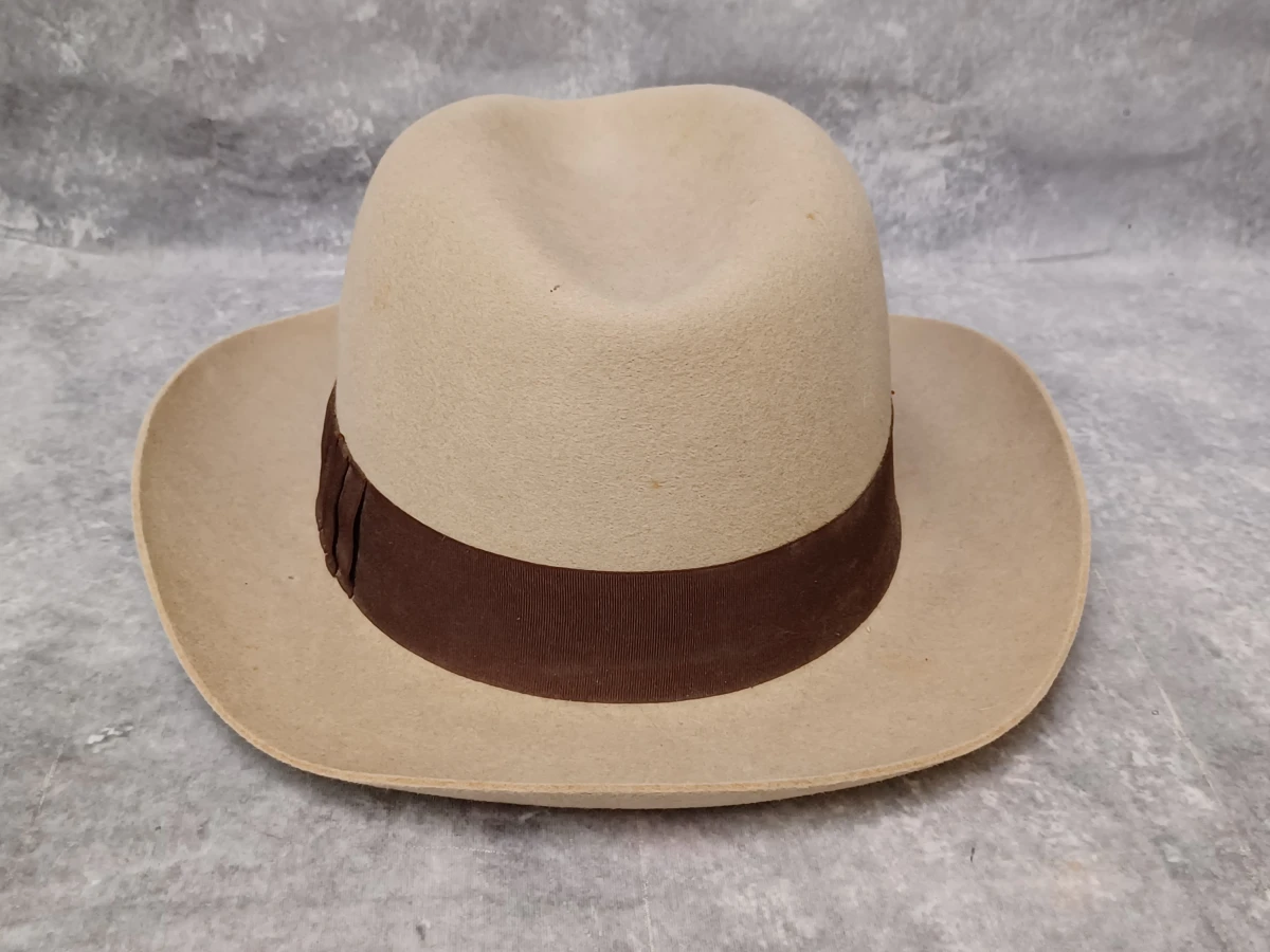Originele vintage Borsalino Alessandria herenhoed - Beige/Bruin