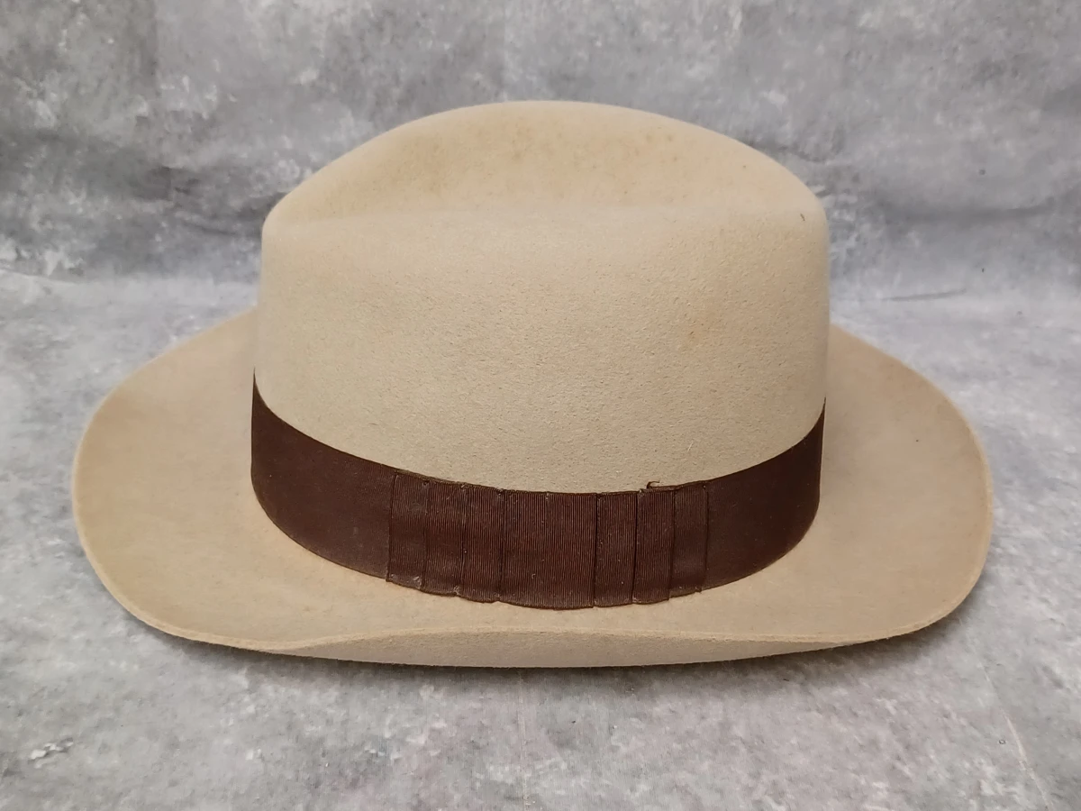 Originele vintage Borsalino Alessandria herenhoed - Beige/Bruin