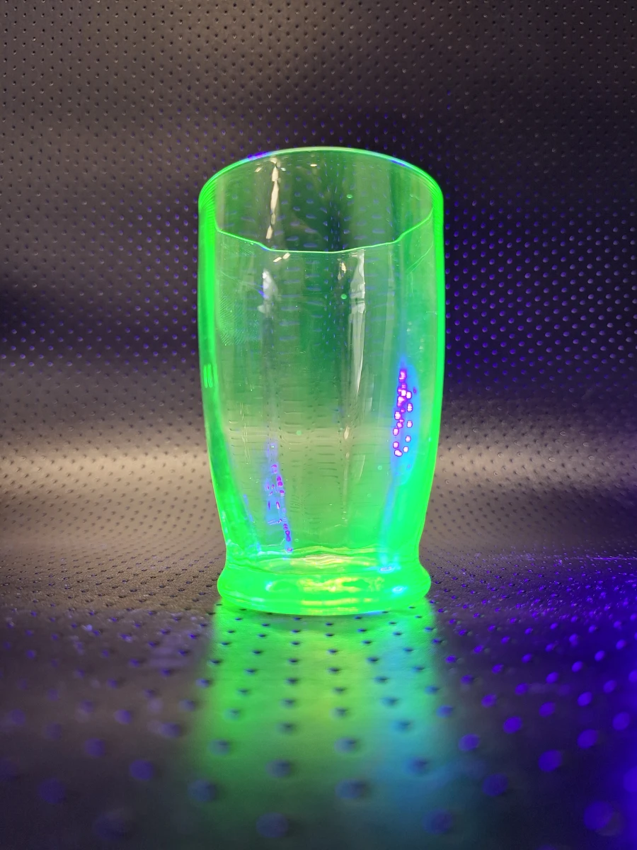 Set van 6 uranium limonadeglazen - Art Deco