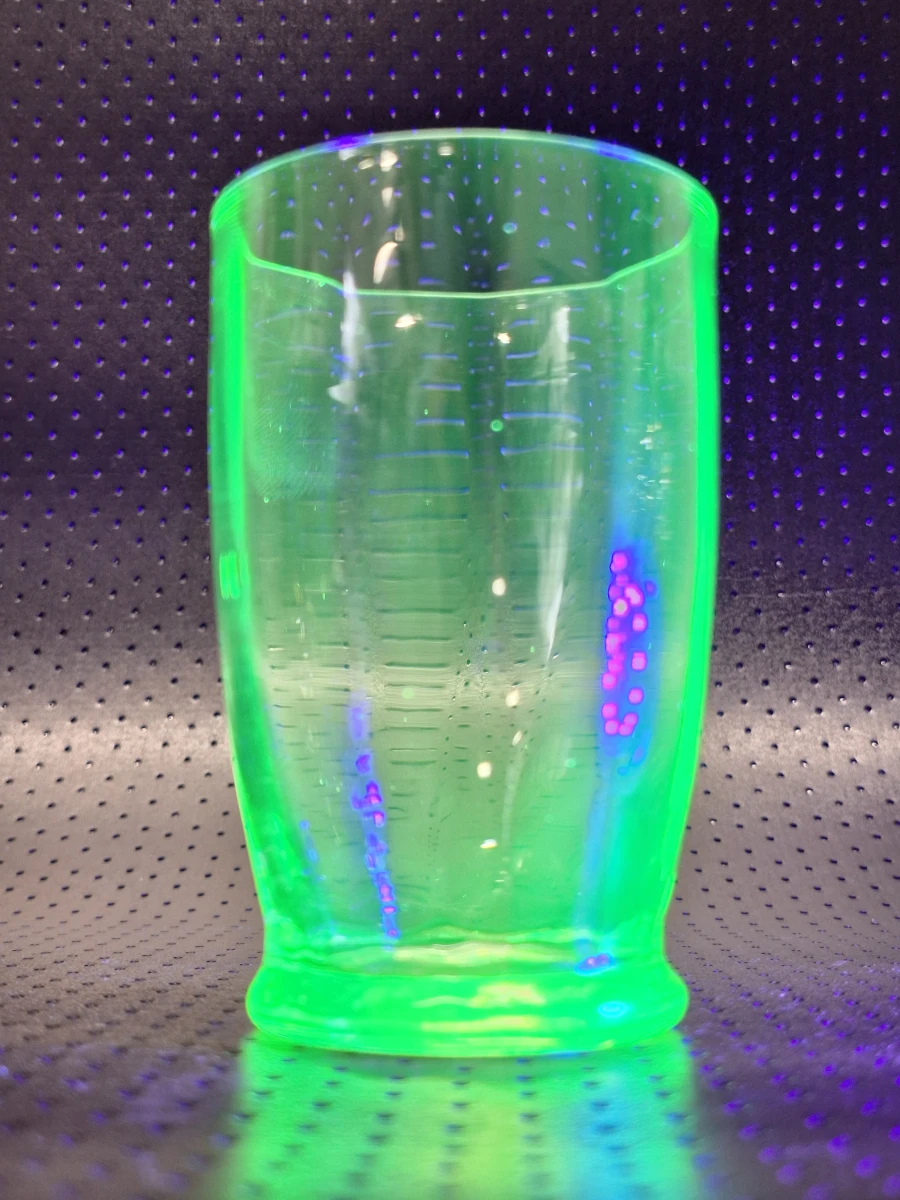 Set van 6 uranium limonadeglazen - Art Deco