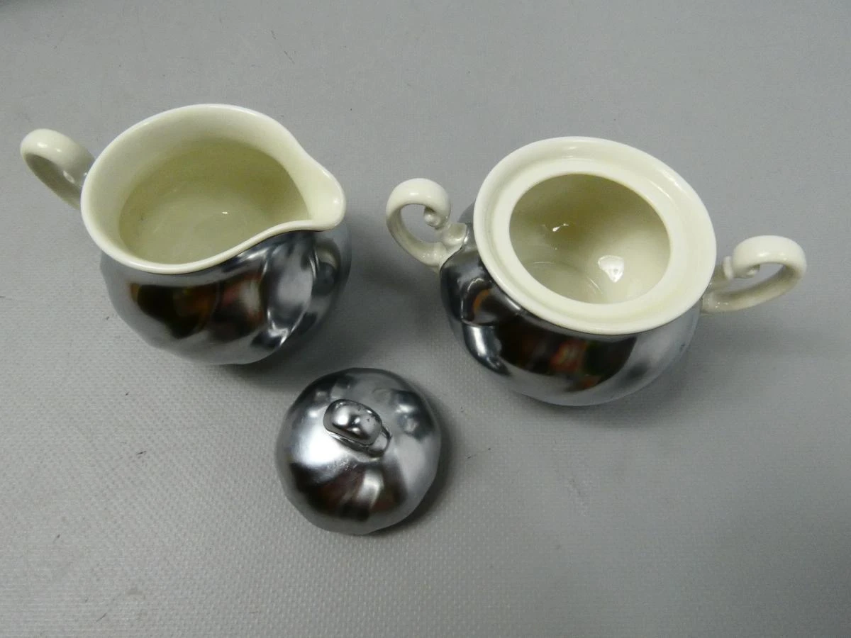 Vintage Demeyere koffie/thee servies met melkkan en suikerpot