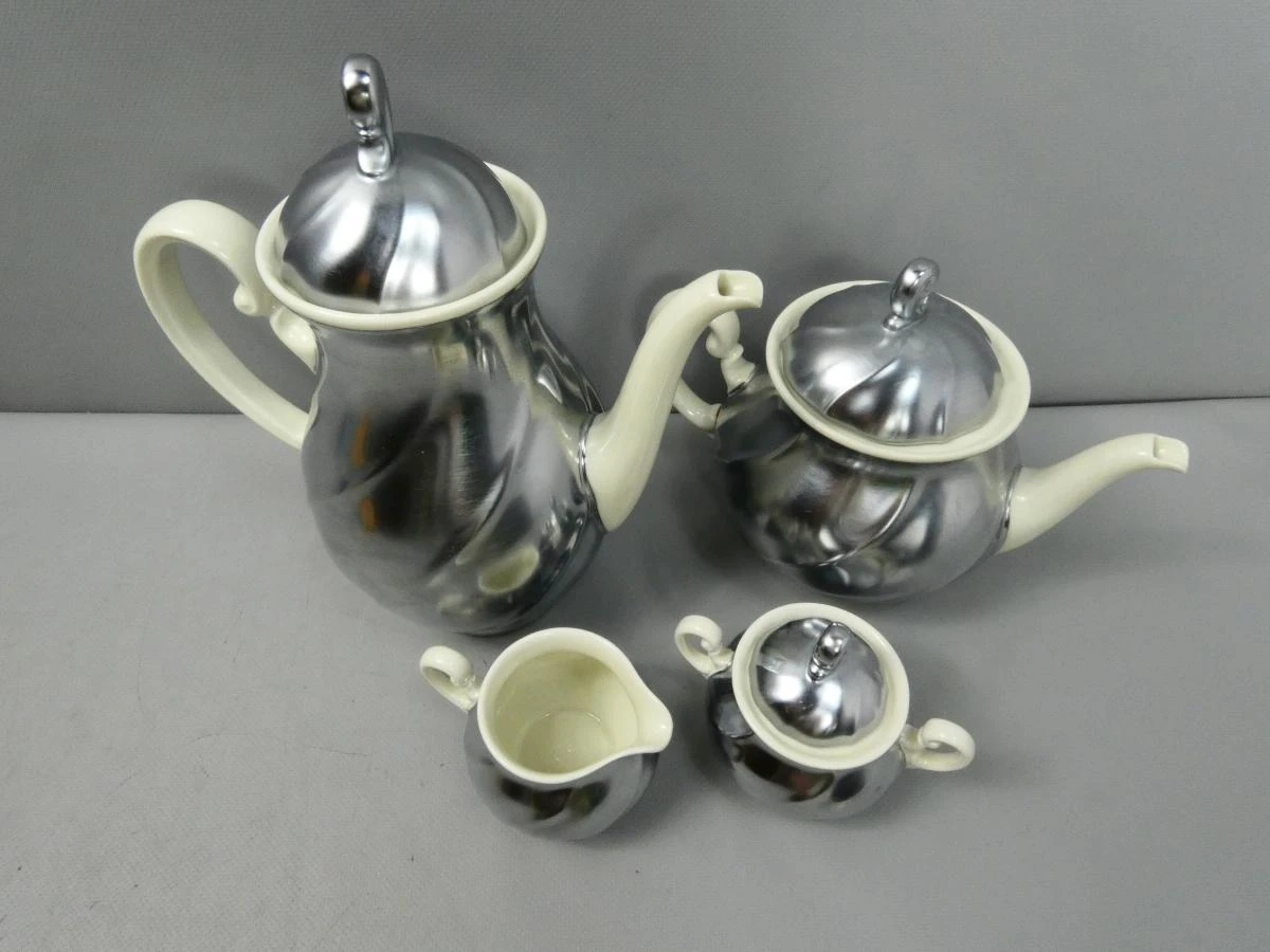 Vintage Demeyere koffie/thee servies met melkkan en suikerpot
