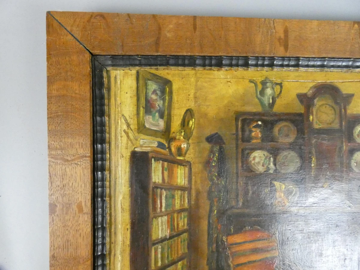 Schilderij Interieurtafereel door G. Kesseler (1944)