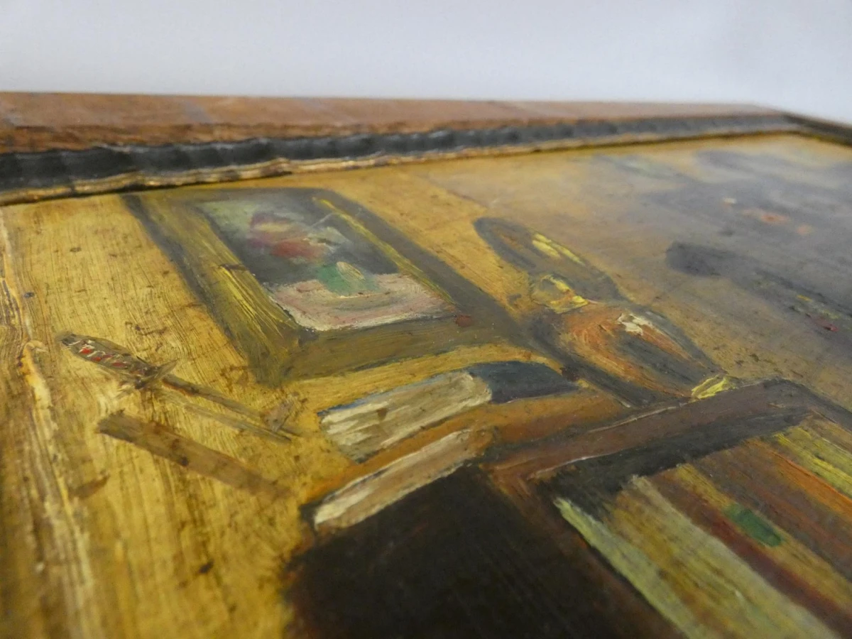 Schilderij Interieurtafereel door G. Kesseler (1944)
