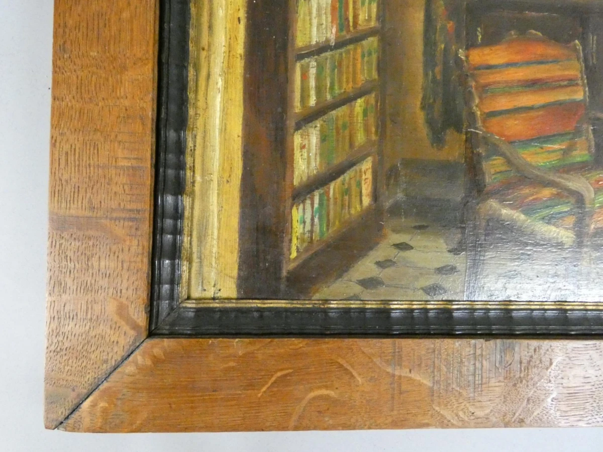 Schilderij Interieurtafereel door G. Kesseler (1944)