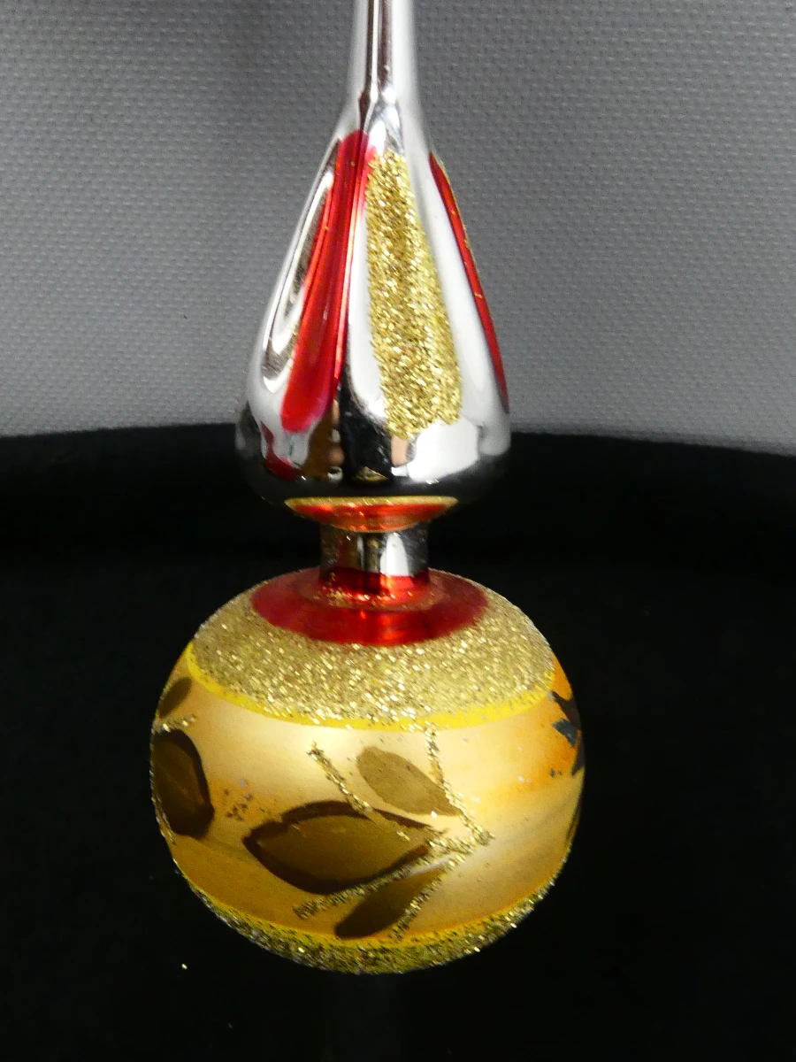 Set vintage Ajeko kerstboomversiering met piek en glazen ballen