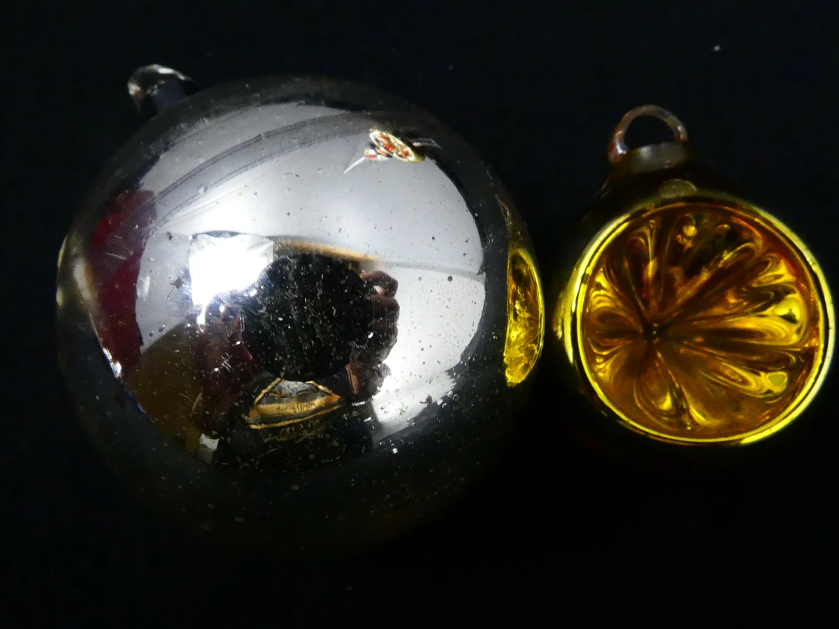 Set vintage Ajeko kerstboomversiering met piek en glazen ballen