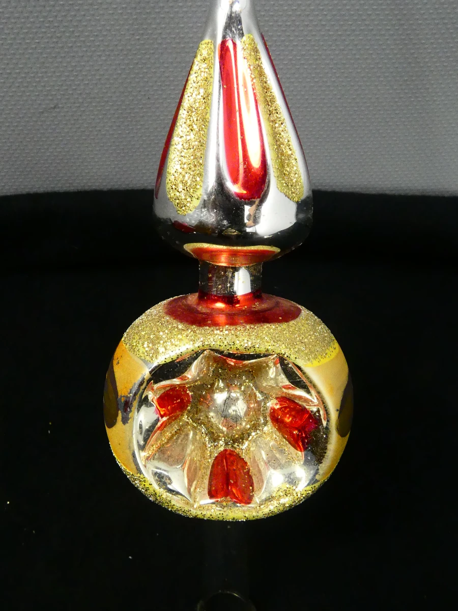 Set vintage Ajeko kerstboomversiering met piek en glazen ballen