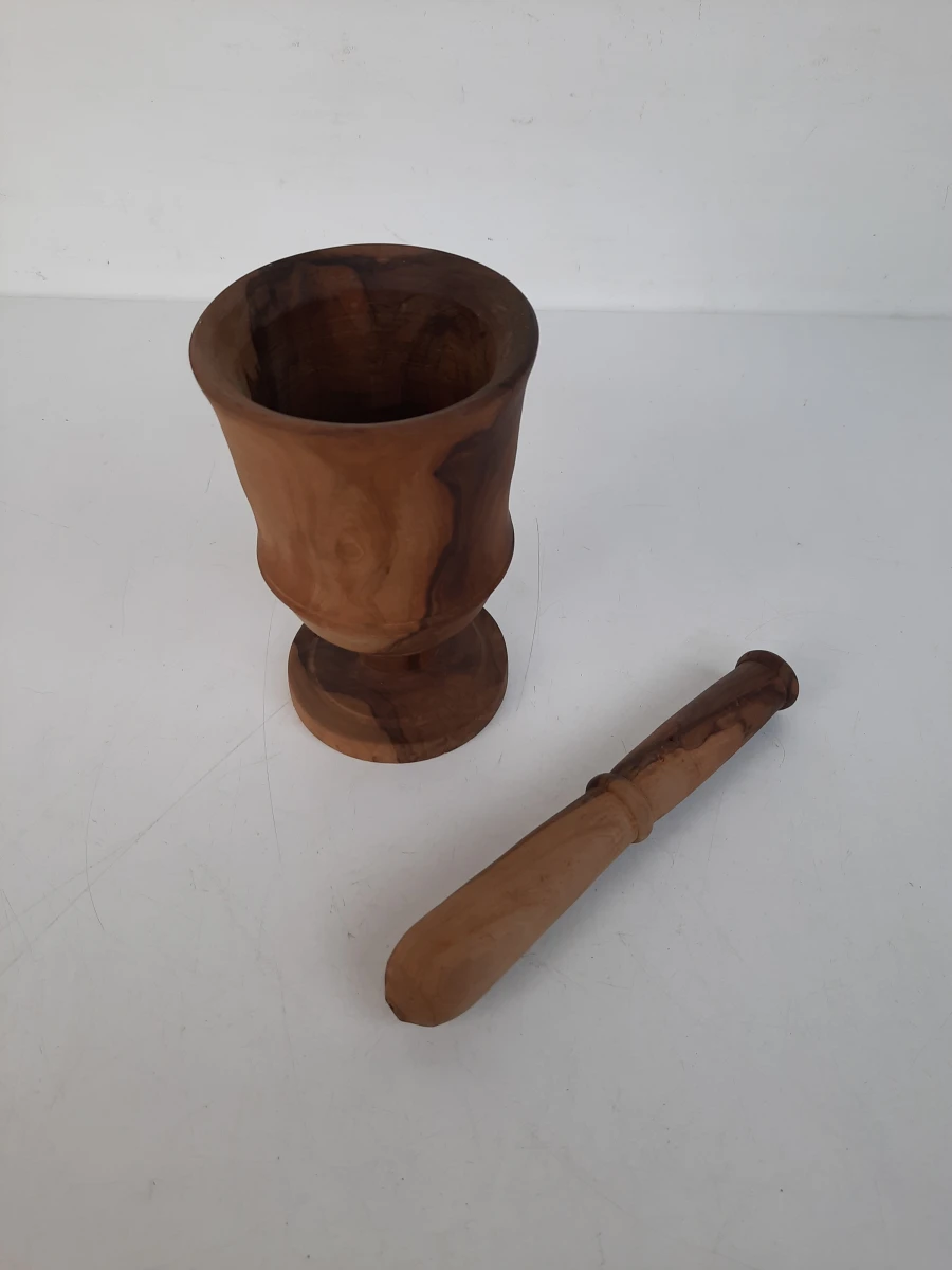 Houten vijzel met stamper - foto 2