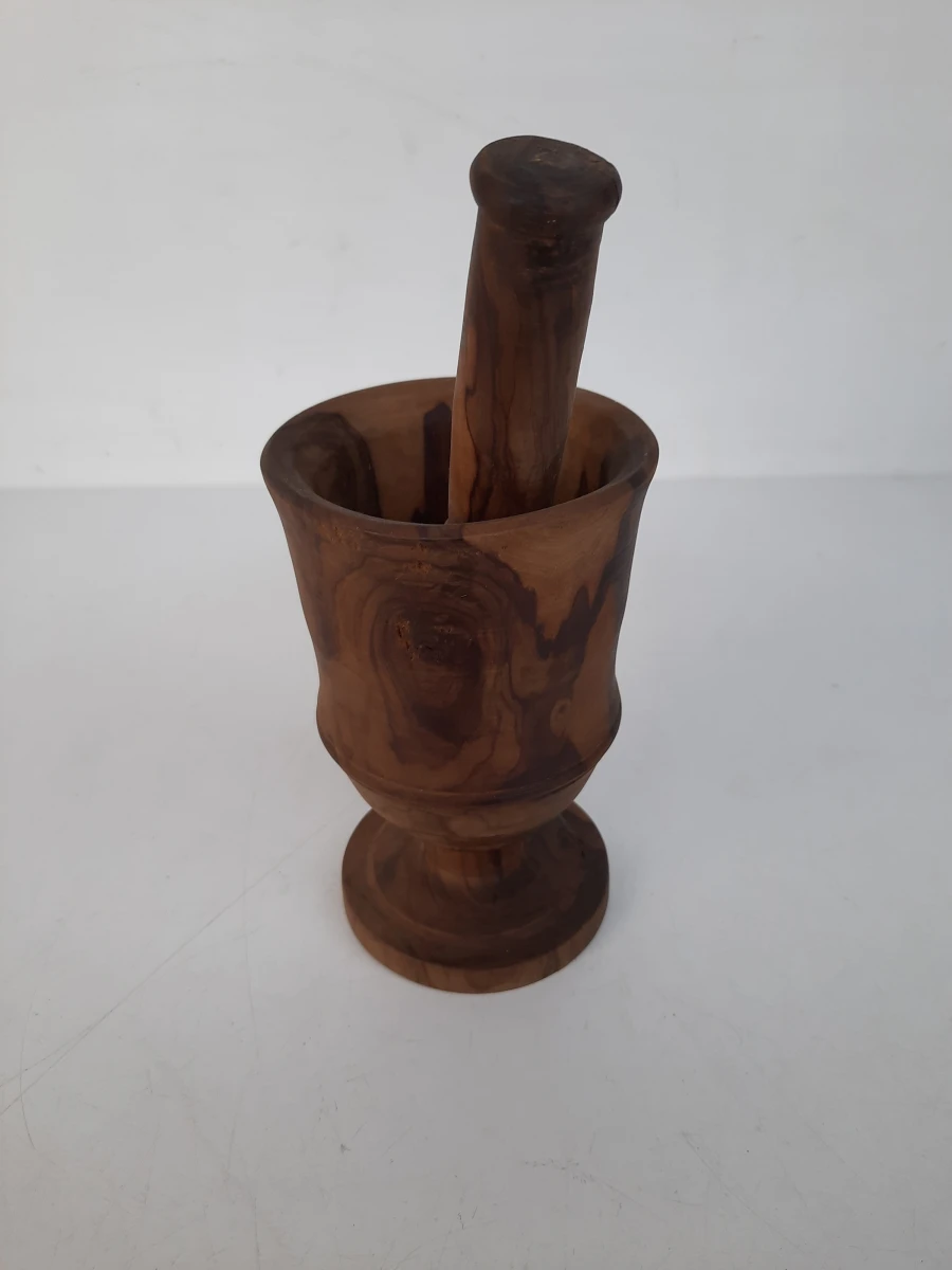 Houten vijzel met stamper - foto 3