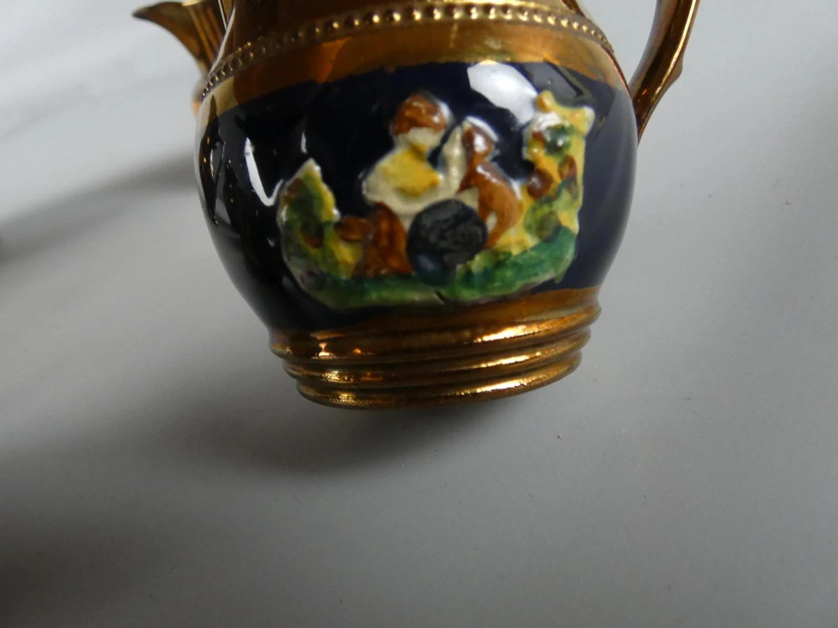 Vintage koperluster-aardewerk