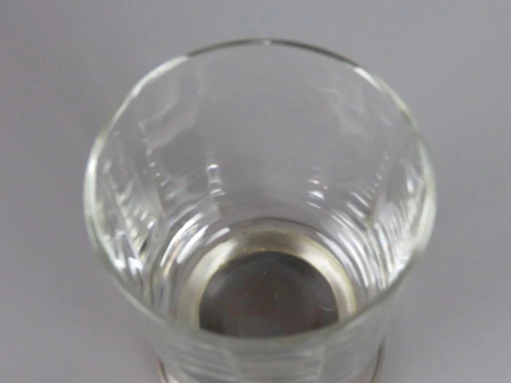 12 Vintage Glazen met Tinnen Voet in Originele Verpakking
