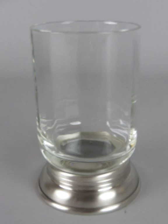 12 Vintage Glazen met Tinnen Voet in Originele Verpakking