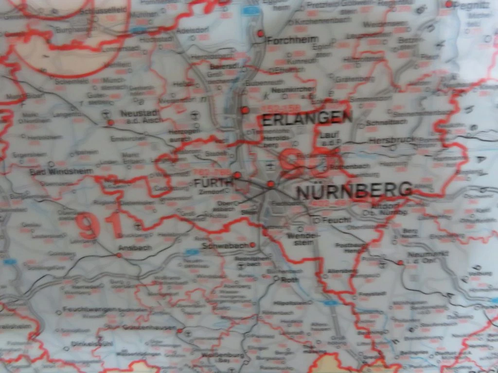 Vintage Postleitzahlen Schoolkaart van Duitsland