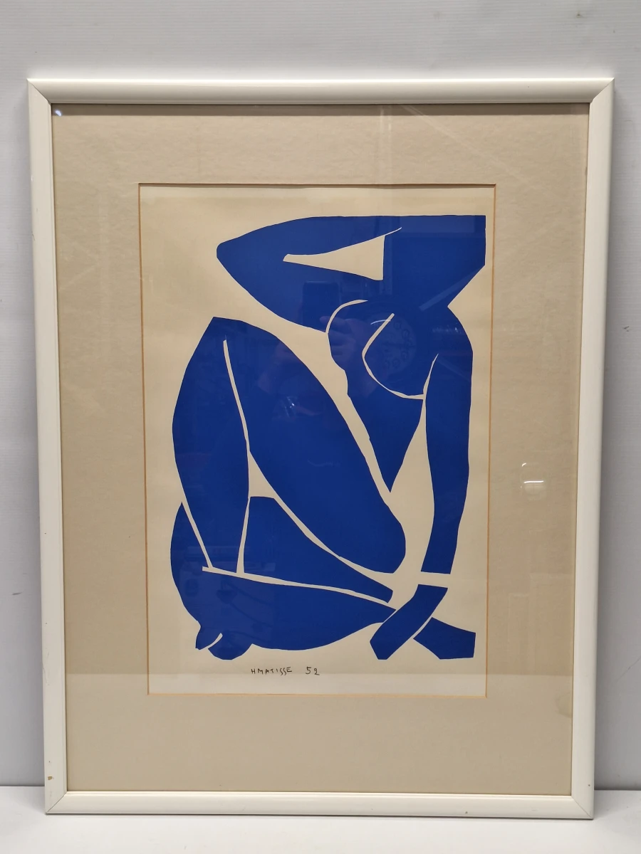 Vintage lithografische kunstdruk - Henri Matisse - Nu Bleu III (1952)