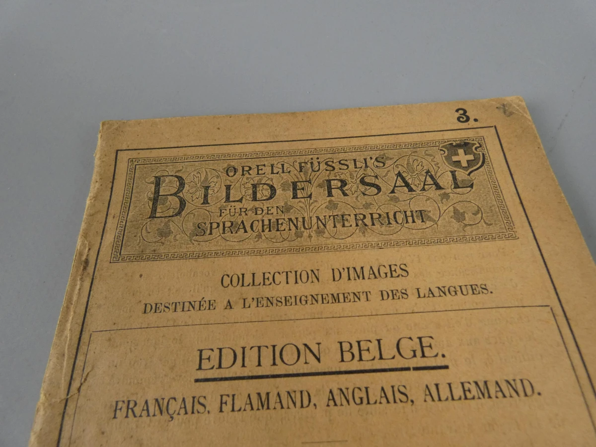 Antiek Belgisch schoolboek BILDERSAAL FÜR DEN SPRACHENUNTERRICHT" 1911