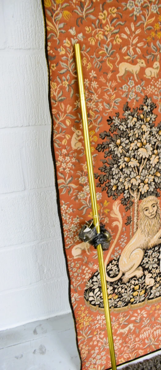 Groot jacquard wandtapijt "La Dame à la Licorne – Le Goût" naar middeleeuws voorbeeld