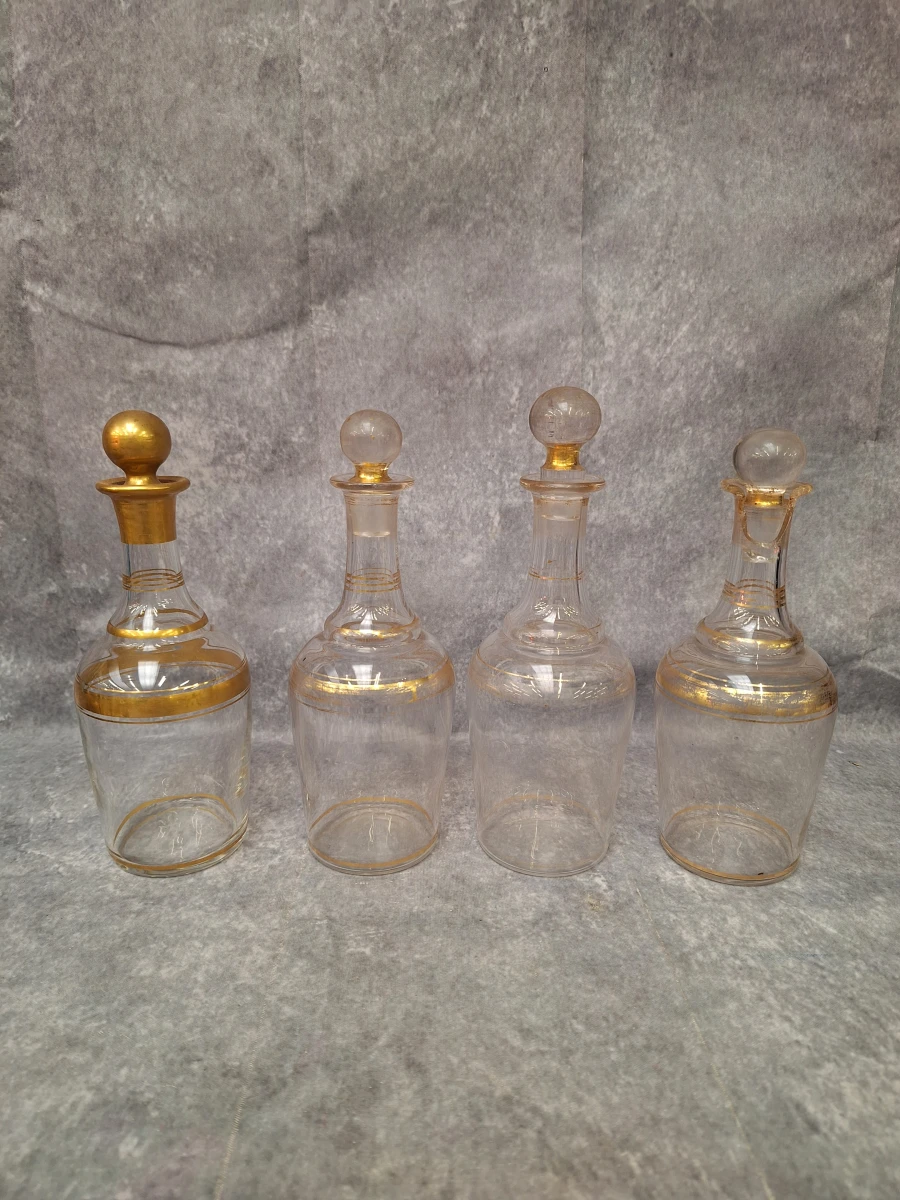 Antieke Napoleon III likeurkelder (cave à liqueur) - Boulle stijl - met karaffen & glazen
