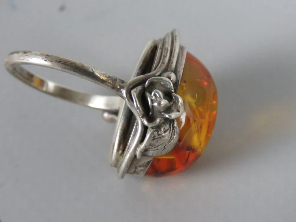 Zilveren Ring met Barnsteen