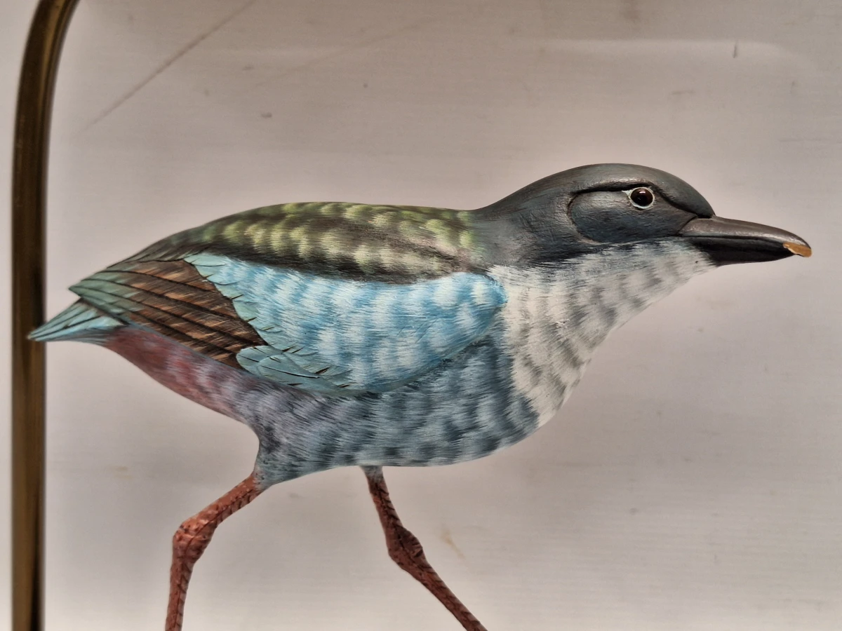 Exotische Vintage Hollywood Regency Tafellamp met Pitta-Vogel