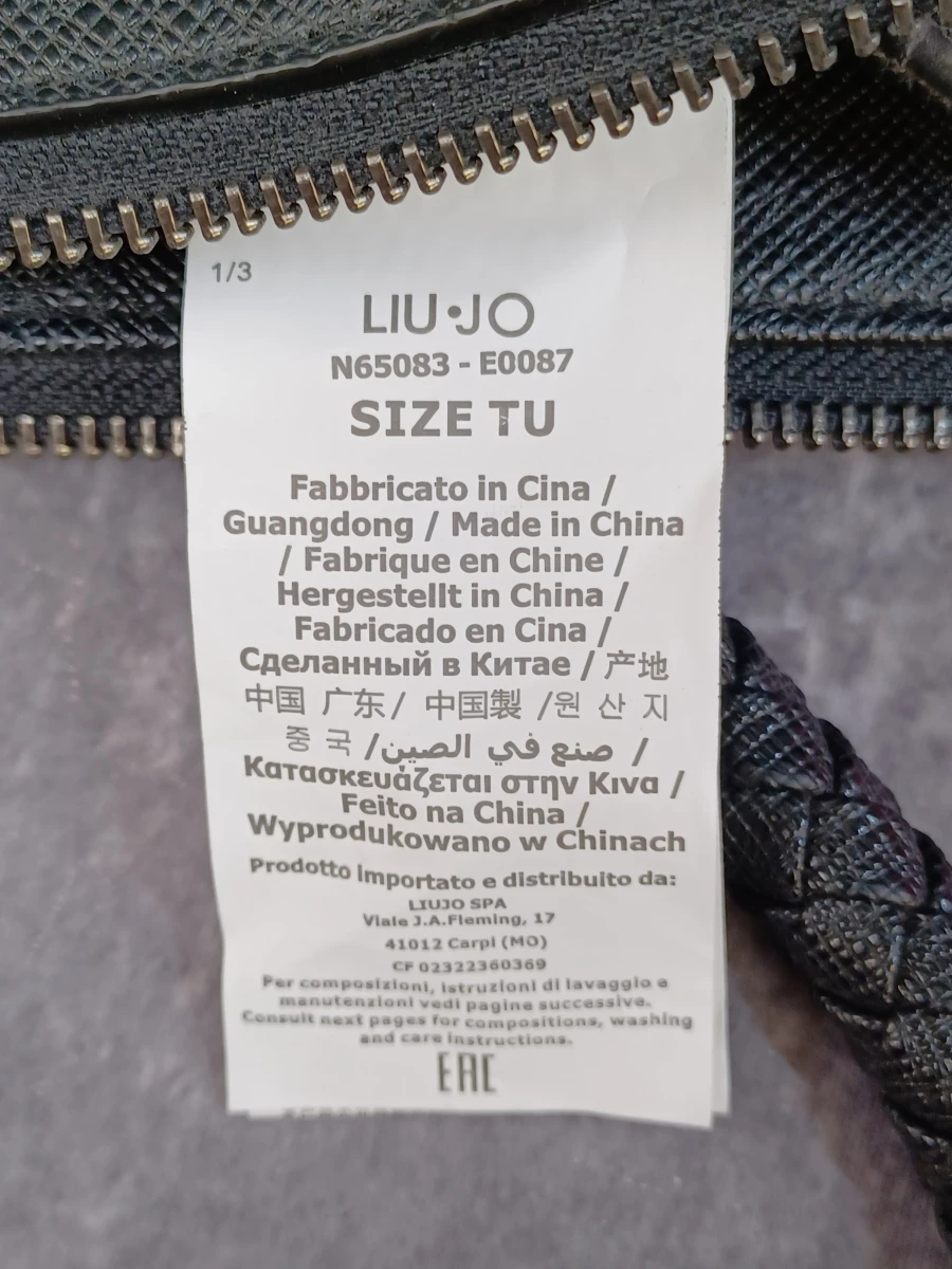 Stijlvolle Liu Jo Saffiano handtas met gevlochten hengsels - Zwart
