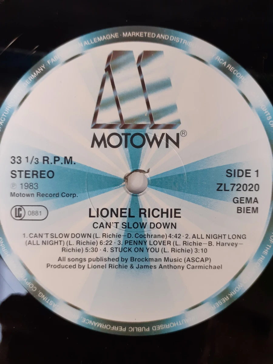 Vinyl: Lionel Richie - Can't slow down
