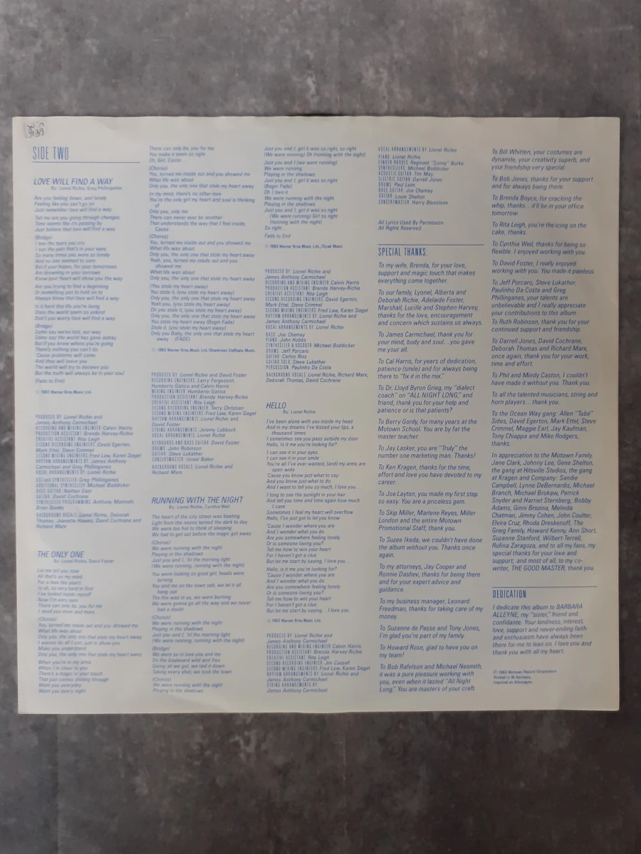 Vinyl: Lionel Richie - Can't slow down