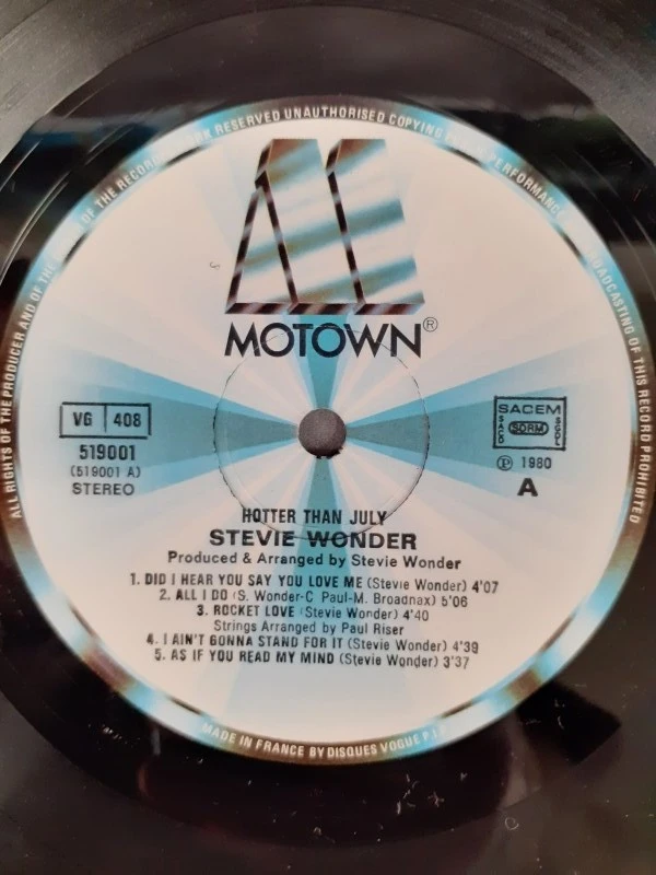 LP: Stevie Wonder - Hotter then July