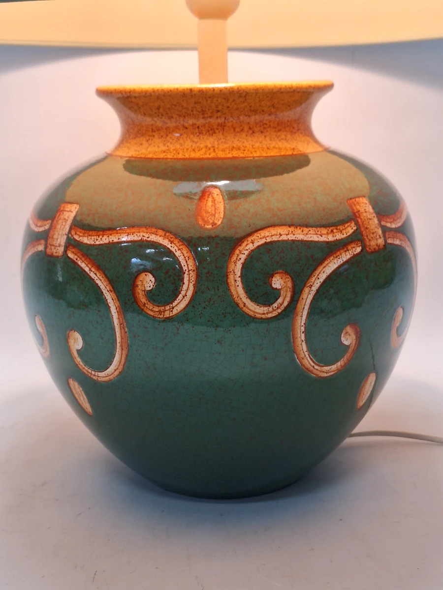Vintage Louis Drimmer tafellamp – Franse keramiek met originele Drimmer kap