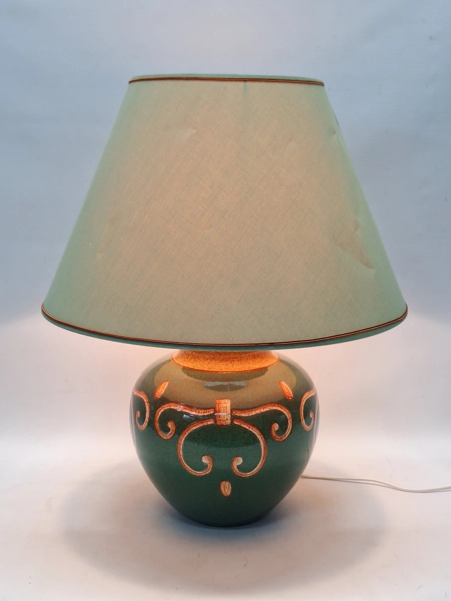 Vintage Louis Drimmer tafellamp – Franse keramiek met originele Drimmer kap