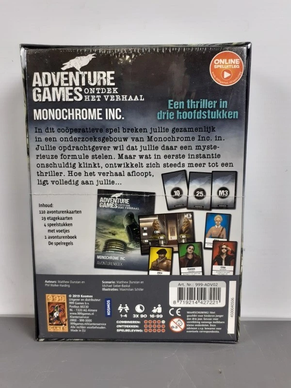 Bordspel: Adventure Games: Monochrome Inc. & Het Gevang - 999 Games