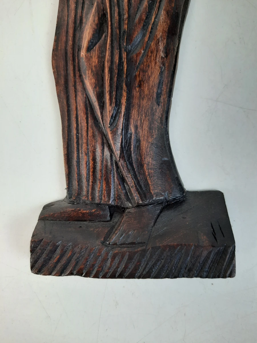 Afrikaans Houten Wandpaneel / Reliëf – Moeder met Kind en Mand (Hardhout)
