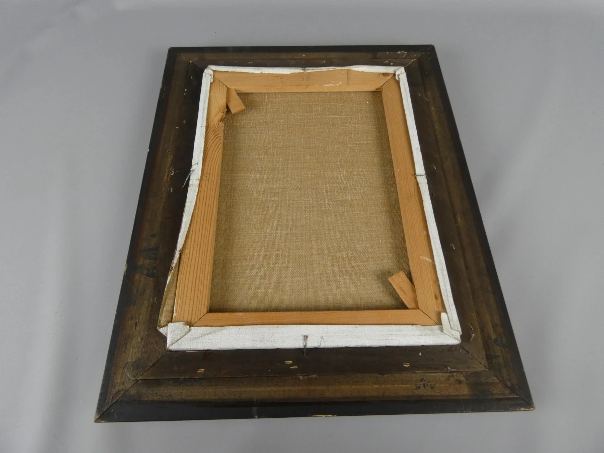 Schilderij van een stadsgezicht