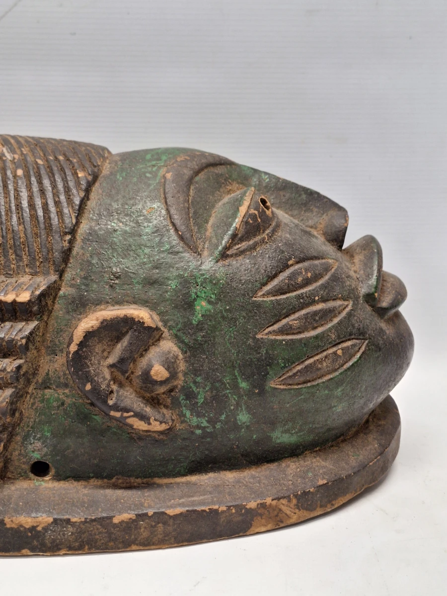 Traditioneel Kifwebe-masker - Handgesneden Afrikaans houten masker uit Congo (Luba/Songye)