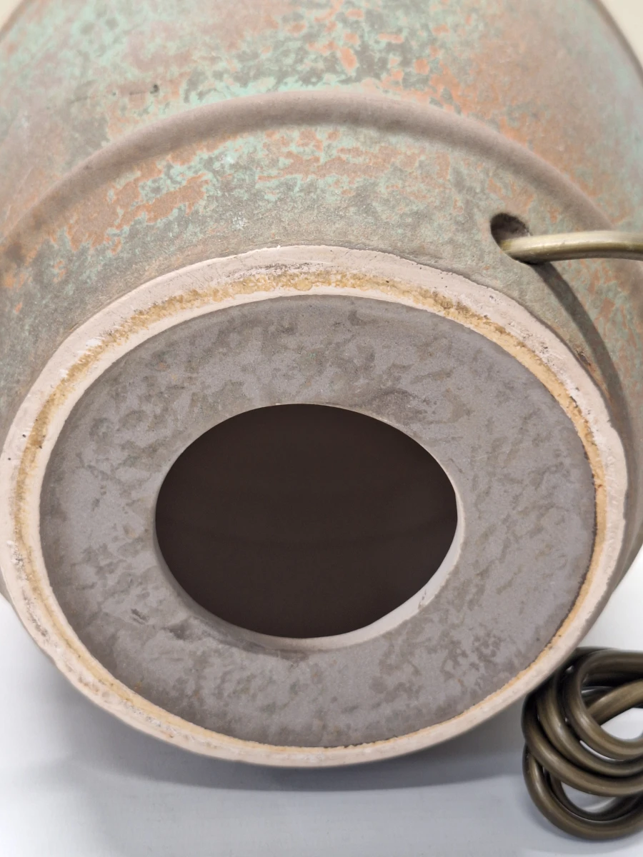 Elegante vintage keramische tafellamp met patina-afwerking