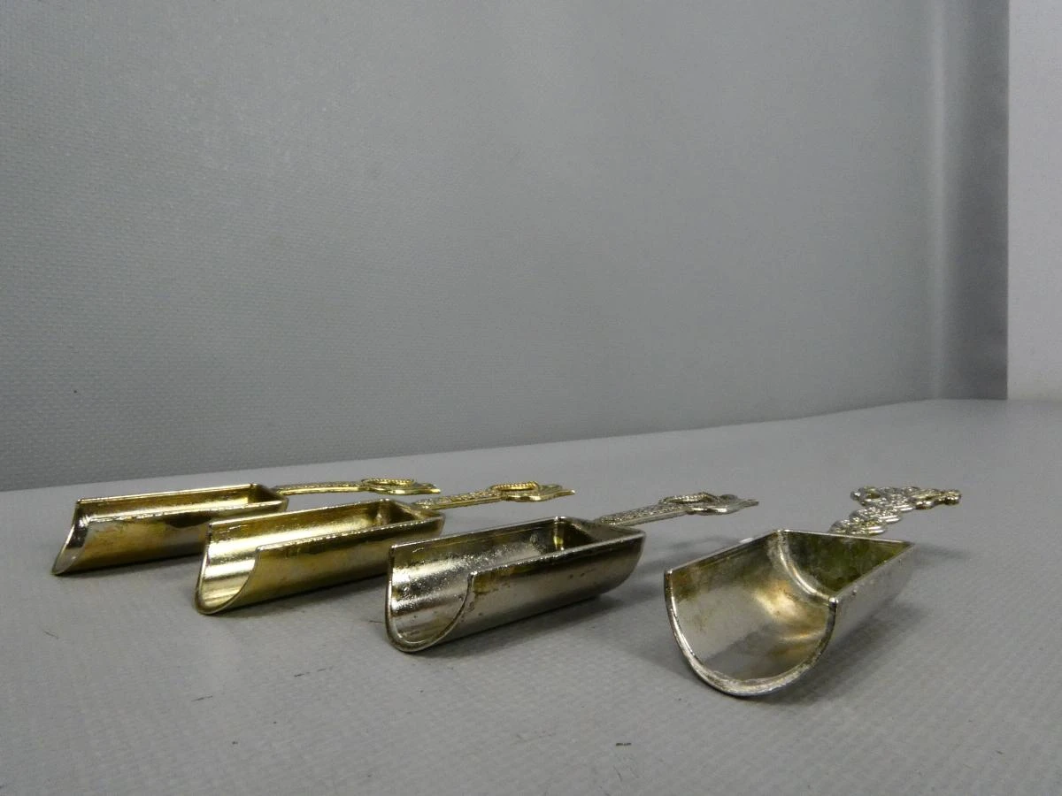 Set vintage metalen scheplepels