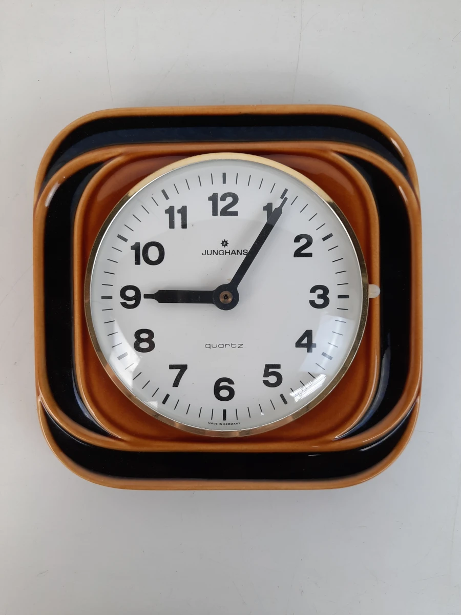 Vintage Junghans Keramische Wandklok (Jaren '70)